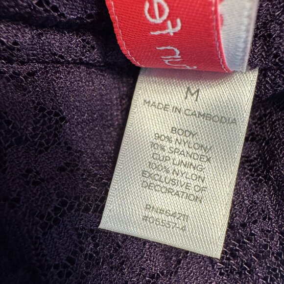 Cosmopolitan Babydoll Slip Dress Womens Size M Purple Lace Contrast Sheer Y2K - Picture 5 of 8